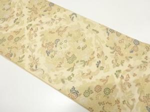 アンティーク　菱に花鳥更紗模様織り出し袋帯（材料）
